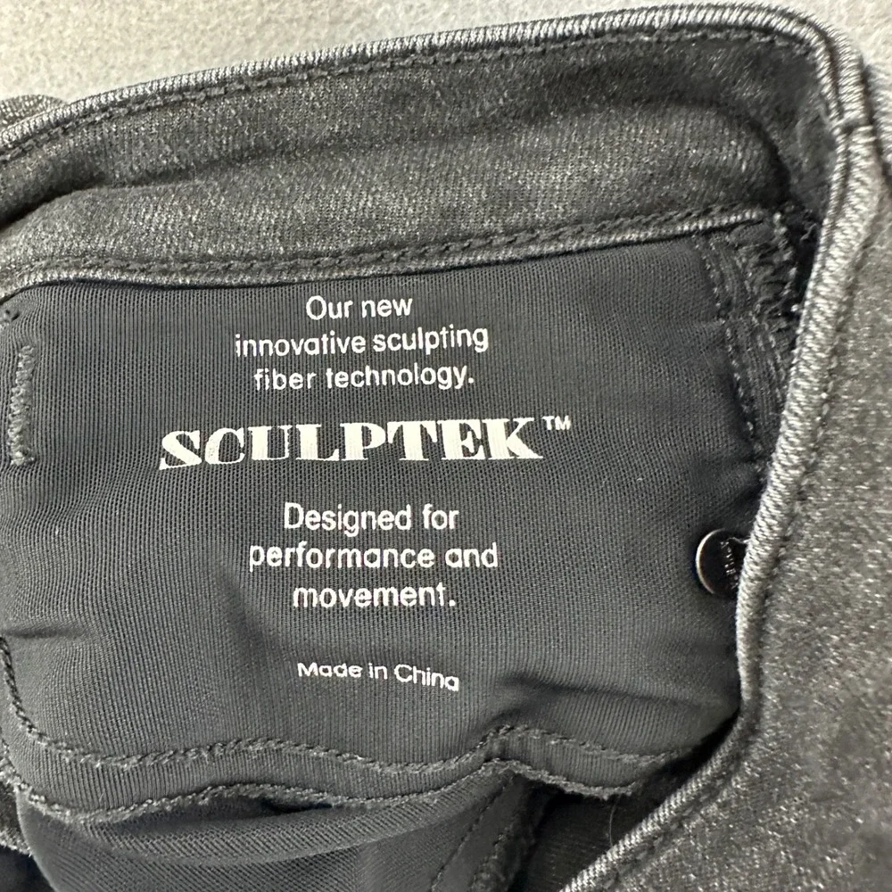 Athleta Sculpt Skinny Jean Black Wash Zipper Ankle High‎ Rise Womens Size 2 - Picture 9 of 10